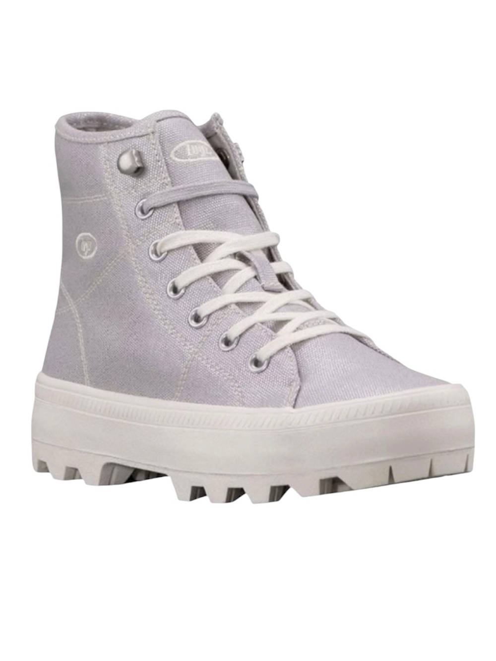 Combat Boots Lug Sole High Top Silver Metallic Lace Up Boots Women’s Size 9.5